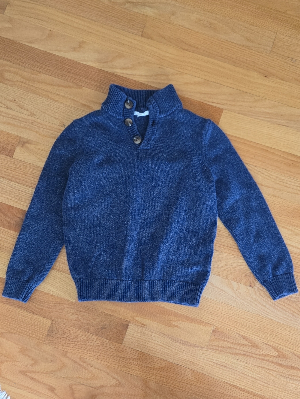 Crewcuts Navy Button Up Collar Knit Sweater